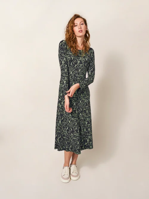 Madeline EcoVero Jerseykleid - Schwarz Mehrfarbig - 38 Bild 1