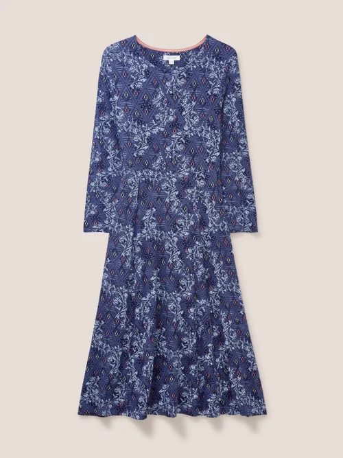 Madeline EcoVero Jerseykleid - Blau Mehrfarbig - 38 Bild 4