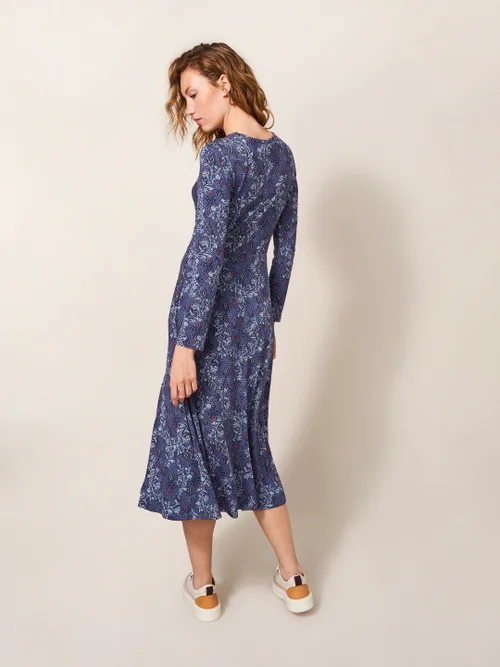 Madeline EcoVero Jerseykleid - Blau Mehrfarbig - 38 Bild 3