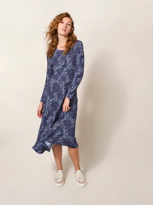 Madeline EcoVero Jerseykleid - Blau Mehrfarbig - 38 Bild 1