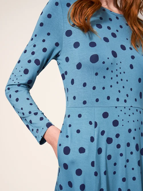 Madeline EcoVero Jerseykleid - Blaugrün Mehrfarbig - 38 Bild 2