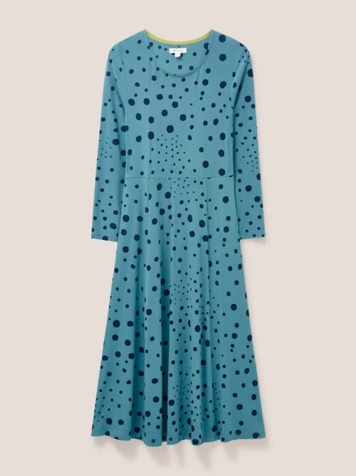 Madeline EcoVero Jerseykleid - Blaugrün Mehrfarbig - 38 Bild 4