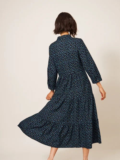 Maya Gestuftes Blusenkleid - Schwarz Mehrfarbig - 38 Bild 3