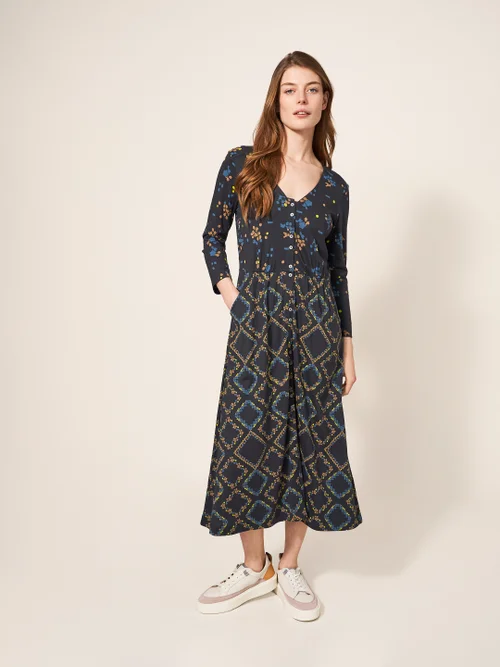 Mia Jerseykleid - Schwarz Mehrfarbig - 38 Bild 1