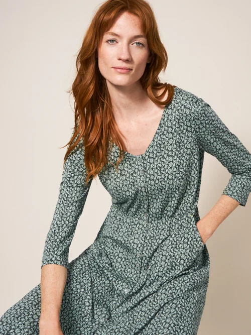 Mia Jerseykleid - Grün Mehrfarbig - 38 Bild 1