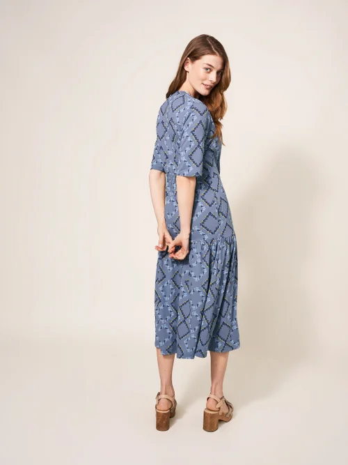 Sabina Jerseykleid - Blau Mehrfarbig - 38 Bild 3