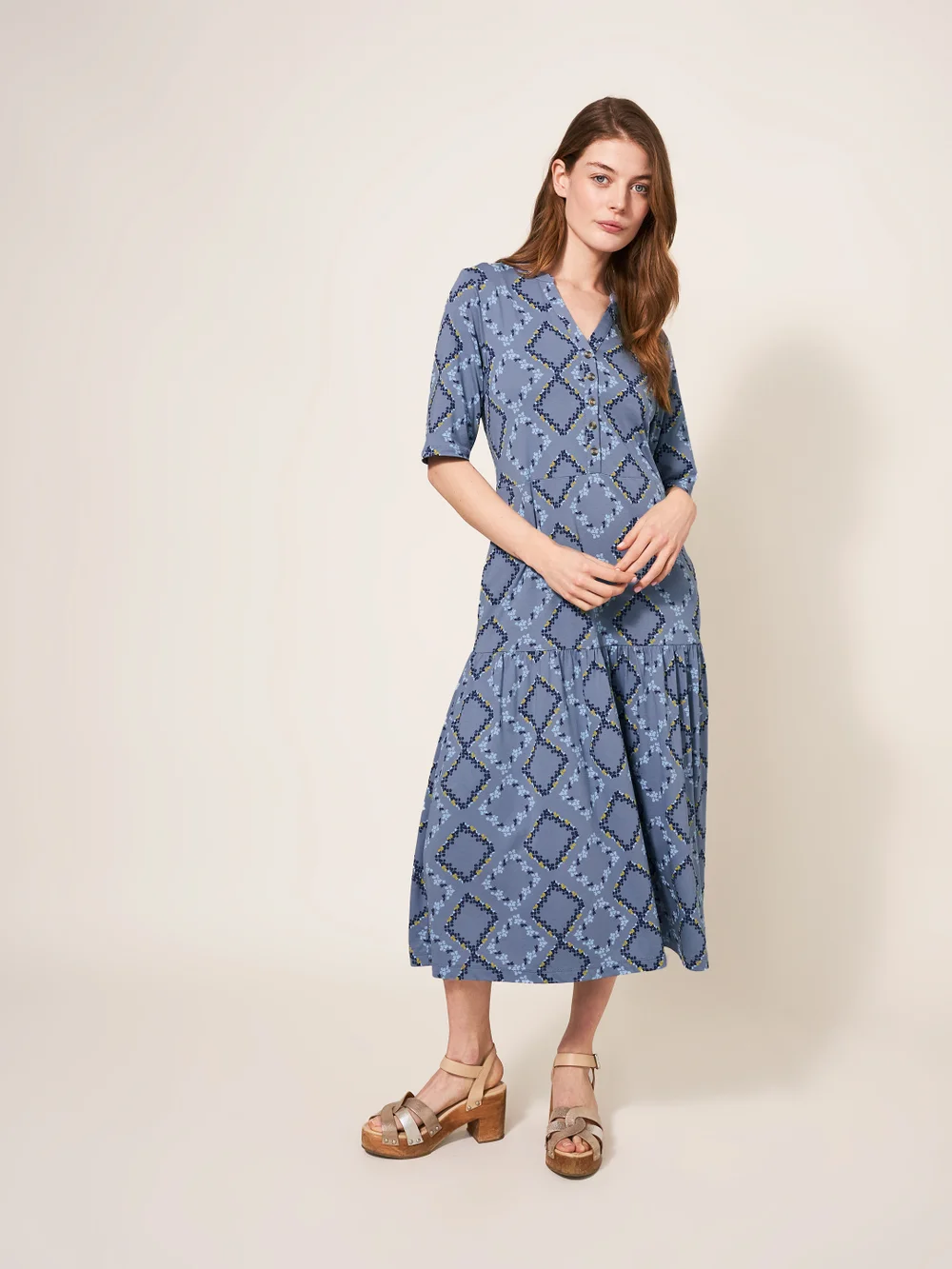 Sabina Jerseykleid - Blau Mehrfarbig - 38 Bild 1