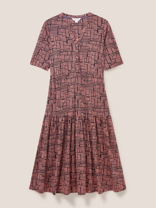 Sabina Jerseykleid - Rot Mehrfarbig - 38 Bild 4