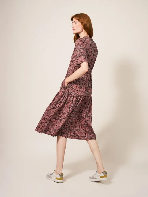 Sabina Jerseykleid - Rot Mehrfarbig - 38 Bild 3