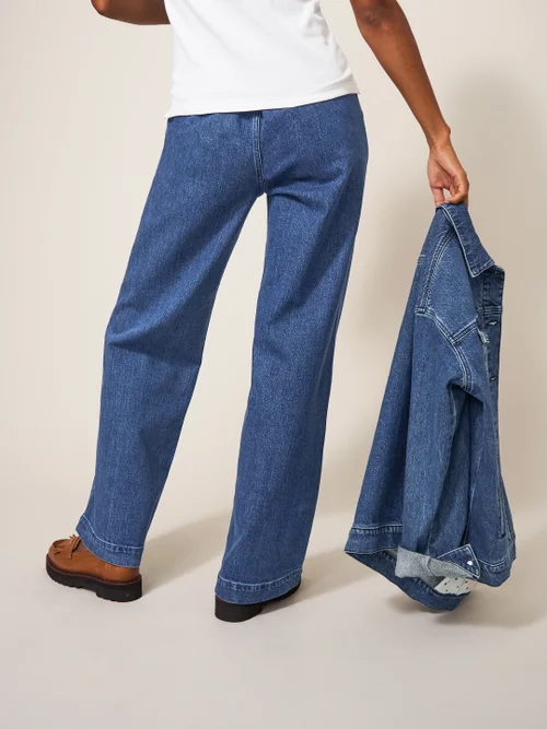 Sadie Jeans mit weitem Bein - Dunkler Denim - 34 Bild 3