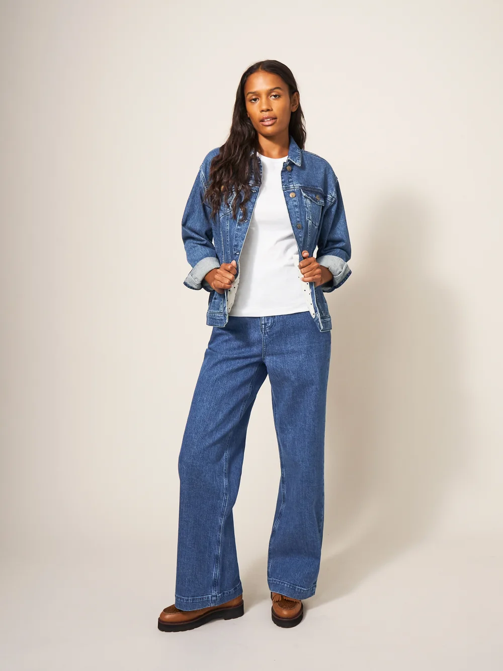 Sadie Jeans mit weitem Bein - Dunkler Denim - 34 Bild 1