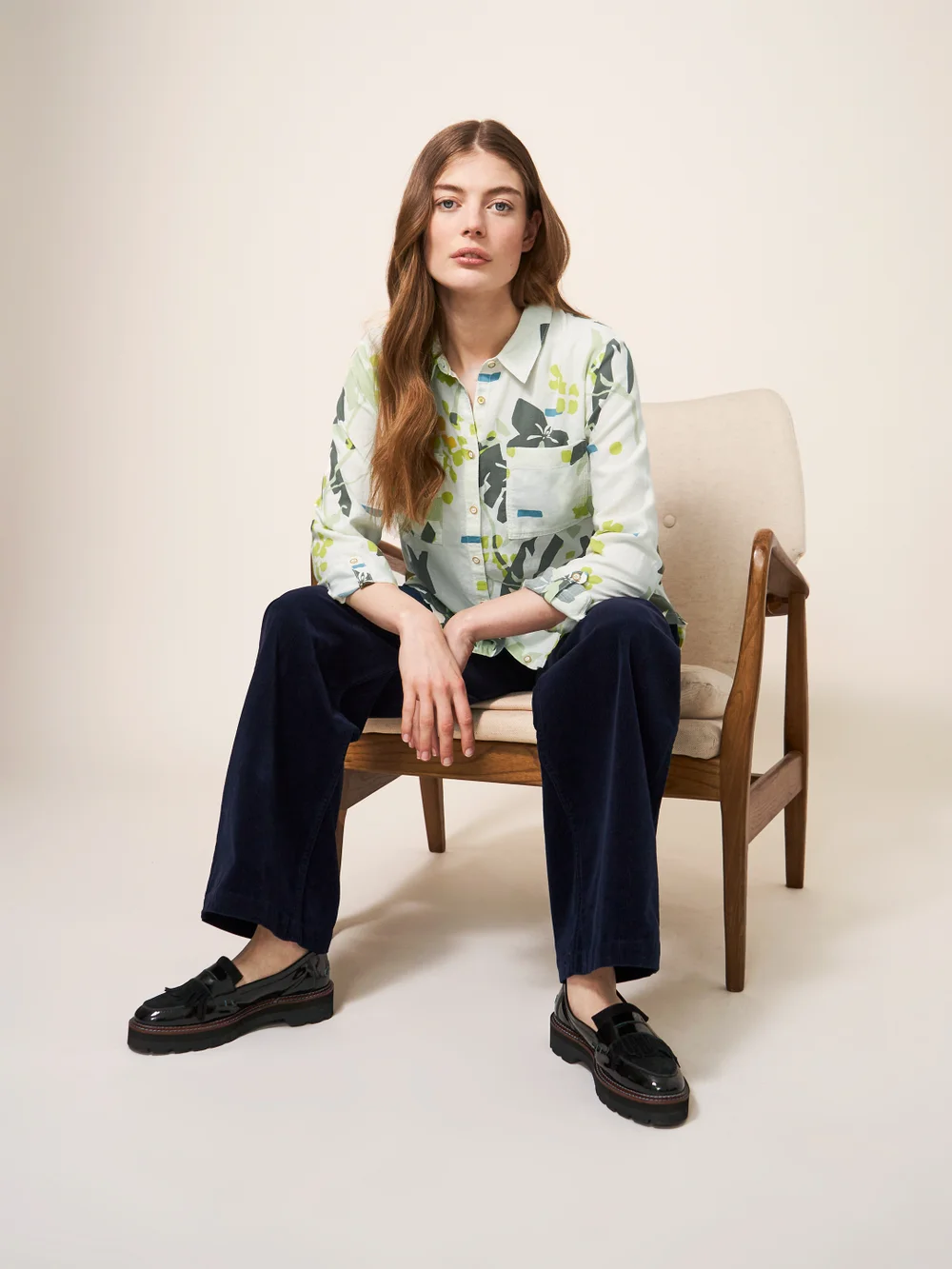 Sophie Bio-Baumwoll-Hemd- Elfenbeinfarbener Aufdruck - 34 Bild 1