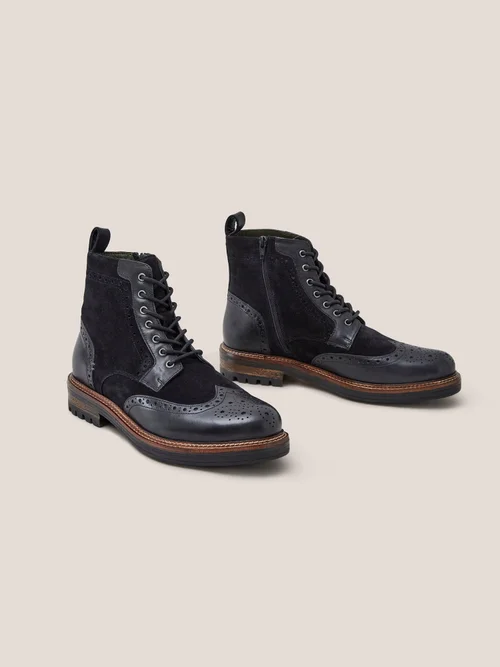 Brogue Schnürstiefel aus Leder - Pure Blk - 42 Bild 3