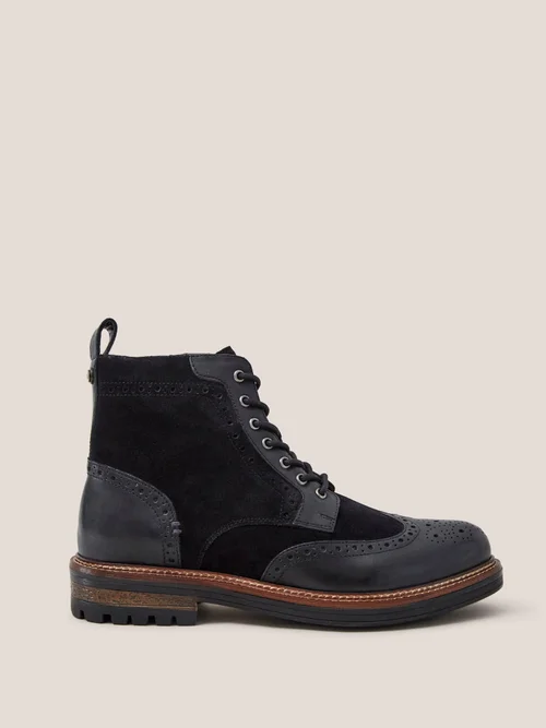Brogue Schnürstiefel aus Leder - Pure Blk - 42 Bild 2