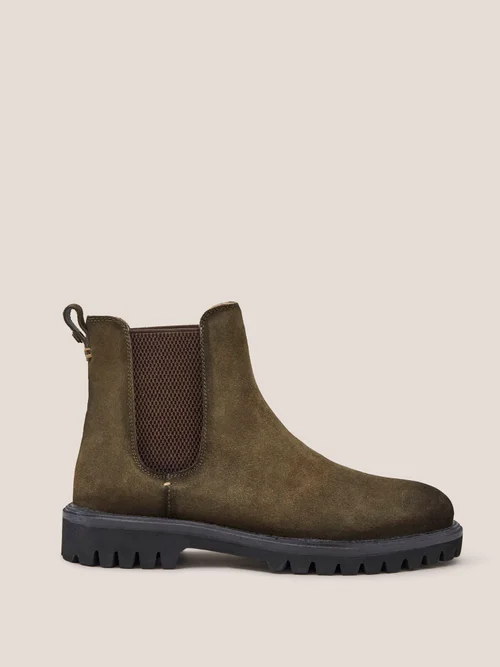 Chunky Chelsea Boot aus Wildleder - Khaki Grn - 42 Bild 2