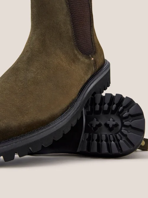 Chunky Chelsea Boot aus Wildleder - Khaki Grn - 42 Bild 4