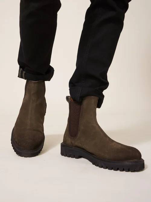 Chunky Chelsea Boot aus Wildleder - Khaki Grn - 42 Bild 1