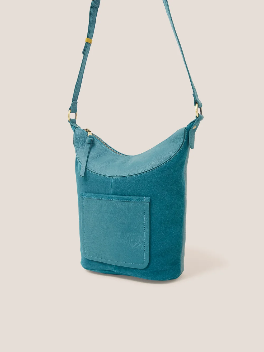 Mini Fleur Crossbody-Tasche aus Wildleder - Mittel-Blaugrün - Einheitsgröße Bild 1