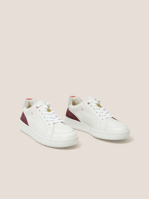 Sneaker aus Leder und Wildleder - Brillantweiß - 39 Bild 2