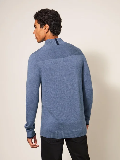 Merinopullover Newport mit Trichterkragen - Chamb Blue - L Bild 4
