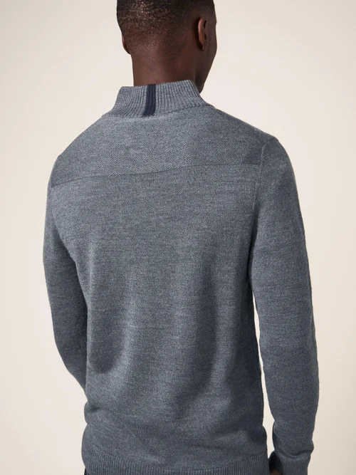 Merinopullover Newport mit Trichterkragen - Charc Grey - L Bild 4
