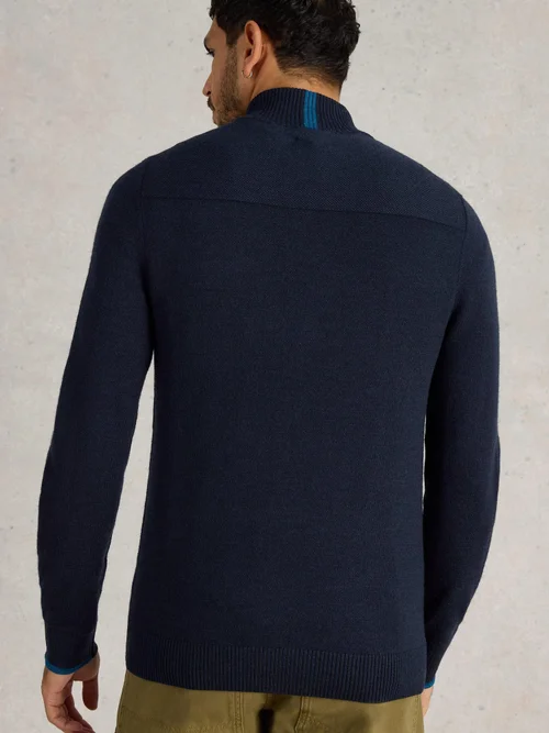 Merinopullover Newport mit Trichterkragen - Dark Navy - L Bild 4