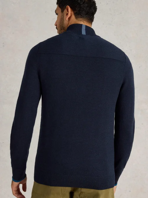 Merinopullover Newport mit Trichterkragen - Dark Navy - L Bild 4