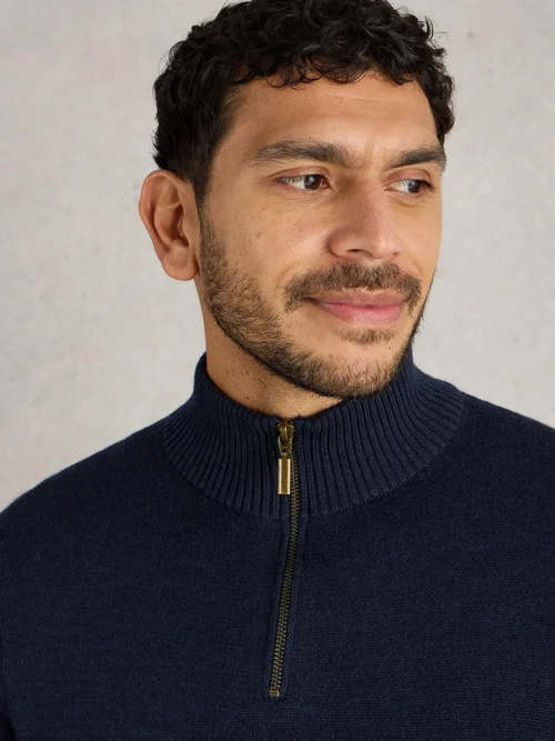 Merinopullover Newport mit Trichterkragen - Dark Navy - L Bild 3