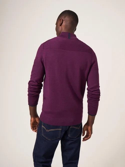 Merinopullover Newport mit Trichterkragen - Mid Plum - L Bild 4