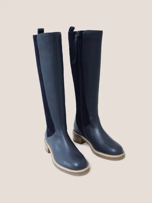 Serena Kniehohe Stiefel aus Leder - Dunkel-Marineblau - 39 Bild 3