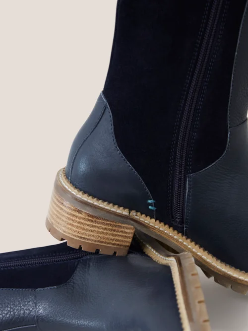 Serena Kniehohe Stiefel aus Leder - Dunkel-Marineblau - 39 Bild 2