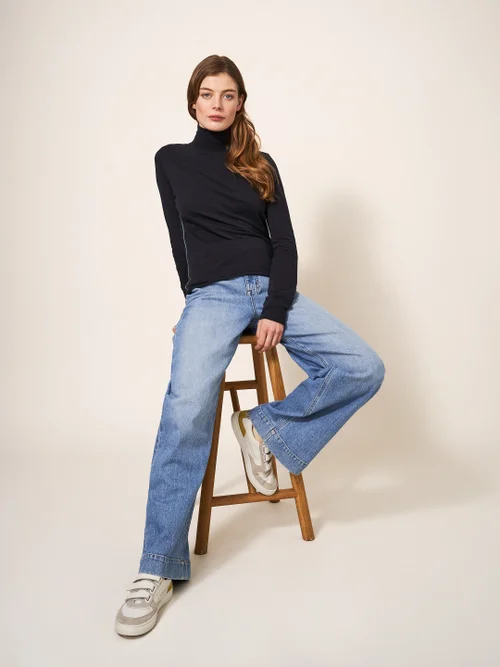 Camile Langarmshirt mit hochgeschlossenem Kragen - Dunkelgrau - 38 Bild 1