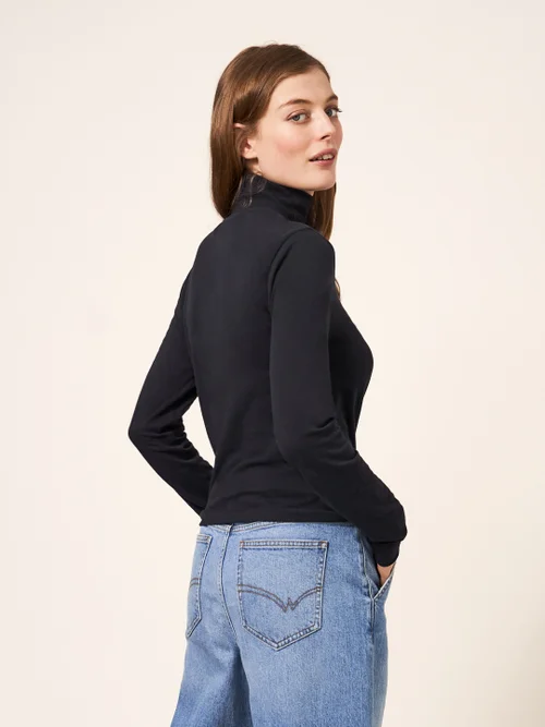 Camile Langarmshirt mit hochgeschlossenem Kragen - Dunkelgrau - 38 Bild 2