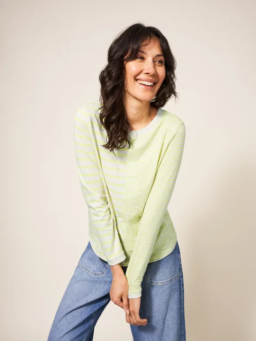 Cassie Gestreiftes Langarmshirt - Gelb Mehrfarbig - 38 Bild 1