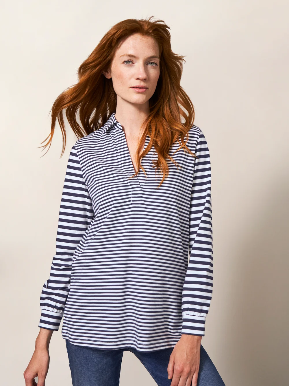 Fran Bluse - Marineblau Mehrfarbig - 38 Bild 1