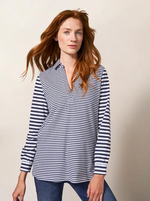 Fran Bluse - Marineblau Mehrfarbig - 38 Bild 1