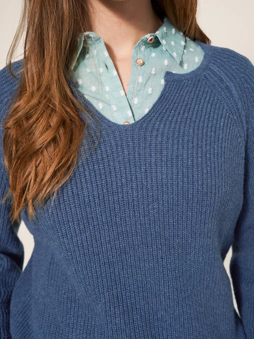 Jennie Pullover mit Rippenstruktur - Dunkel-Marineblau - 38 Bild 2