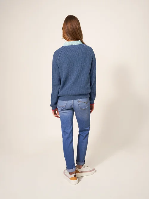 Jennie Pullover mit Rippenstruktur - Dunkel-Marineblau - 38 Bild 3