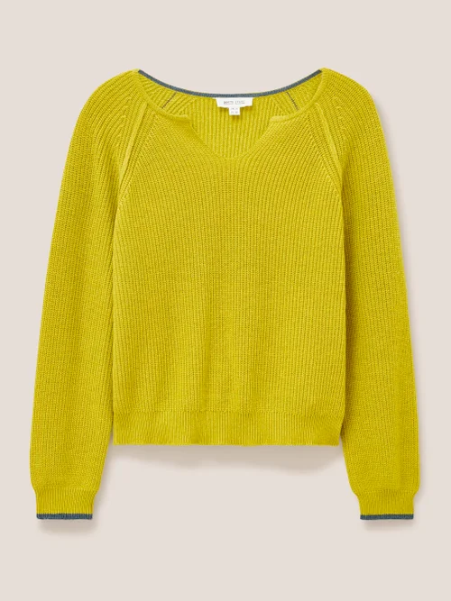 Jennie Pullover mit Rippenstruktur - Mittel-Grüngelb - 38 Bild 4