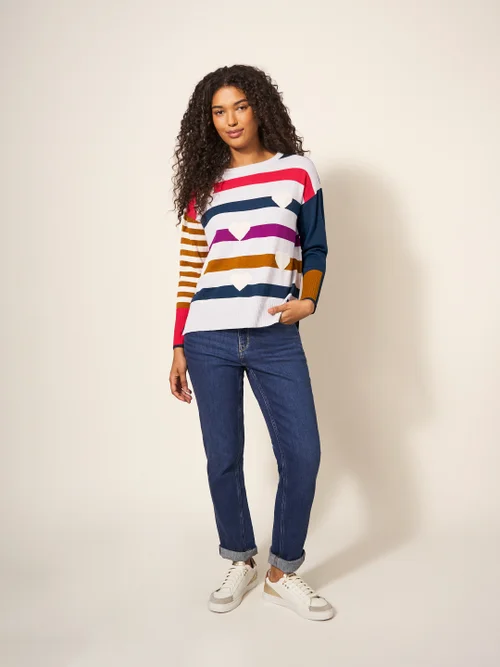 Olive Pullover mit Herzmotiv - Grau Mehrfarbig - 38 Bild 1