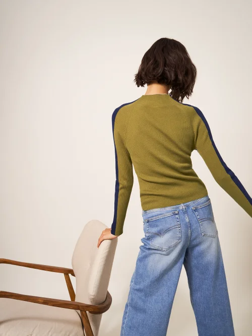 Pop Pullover mit Rippenstruktur - Grün Mehrfarbig - 38 Bild 3