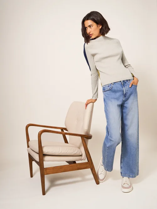 Pop Pullover mit Rippenstruktur - Grün Mehrfarbig - 38 Bild 1