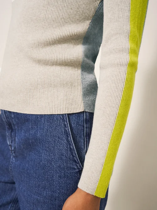 Pop Pullover mit Rippenstruktur - Natur Mehrfarbig - 38 Bild 2