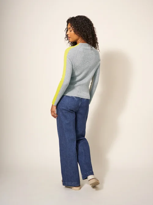 Pop Pullover mit Rippenstruktur - Natur Mehrfarbig - 38 Bild 3