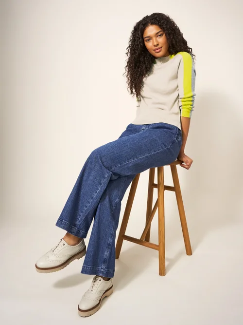 Pop Pullover mit Rippenstruktur - Natur Mehrfarbig - 38 Bild 1