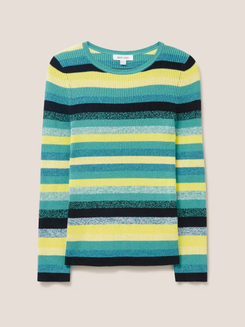 Eng anliegender Pullover mit Rippenstruktur - Blaugrün Mehrfarbig - 38 Bild 4
