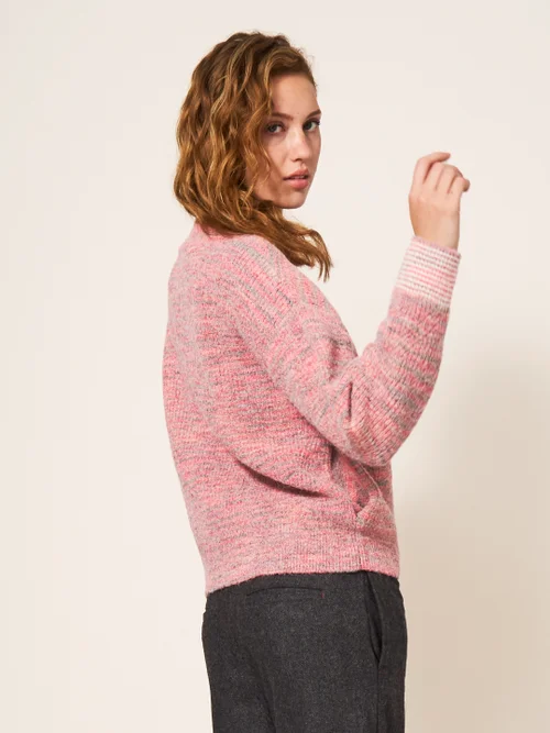Weekend Strickjacke im Bomberstil - Pink Mehrfarbig - 38 Bild 3