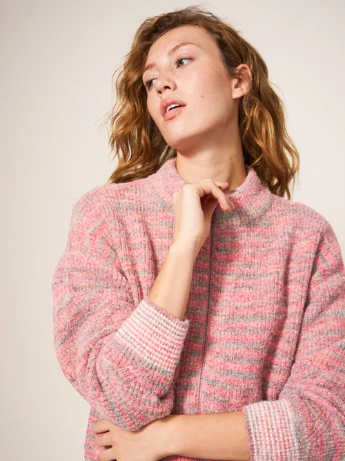 Weekend Strickjacke im Bomberstil - Pink Mehrfarbig - 38 Bild 2