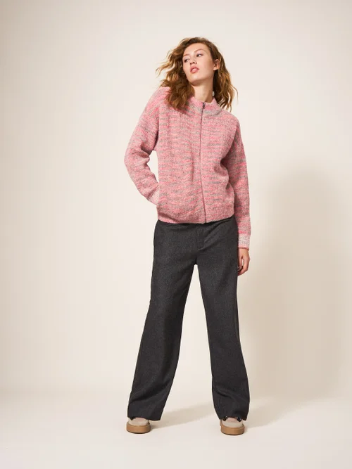 Weekend Strickjacke im Bomberstil - Pink Mehrfarbig - 38 Bild 1