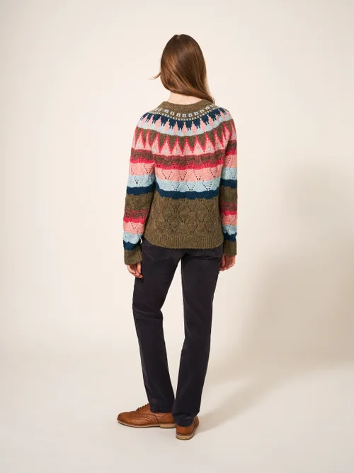 Gemusterter Pullover - Pink Mehrfarbig - 38 Bild 3